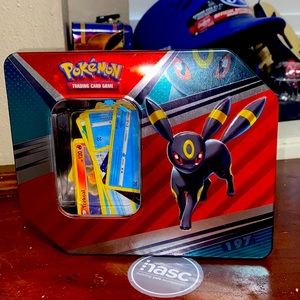 This is a umberon v max case it’s been opened but the can is worth something